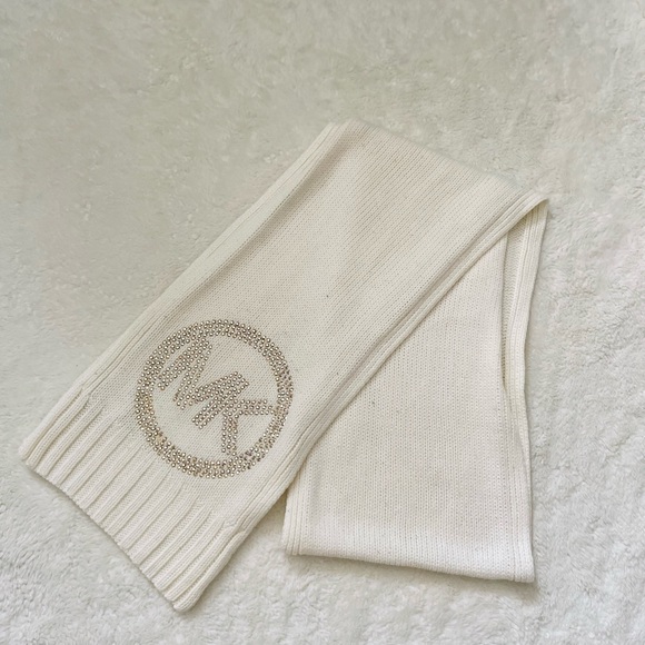 Michael Kors Cream with Bronze Gold Rhinestones Scarf - Picture 4 of 5